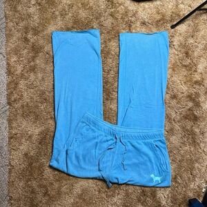 PINK Victoria's Secret Y2K 2000s Logo Butt Blue Sweatpants Flared Size Medium